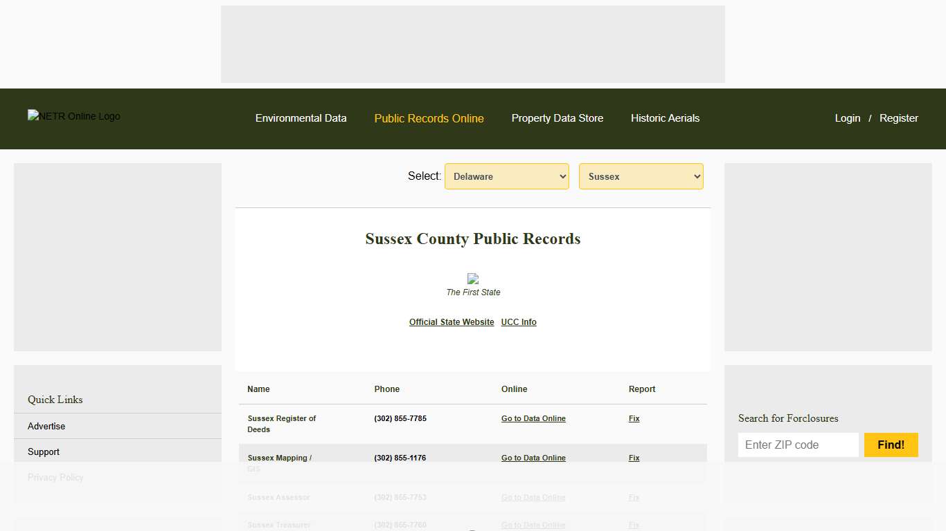 NETR Online • Sussex • Sussex Public Records, Search Sussex Records, Sussex Property Tax, Delaware Property Search, Delaware Assessor